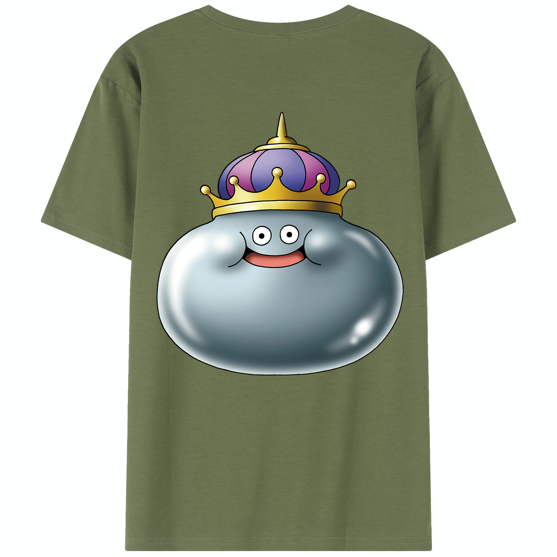 （画像用） ドラゴンクエスト Doragon Kuesuto Dragon Quest 綿100％半袖Tシャツ（背面プリント）